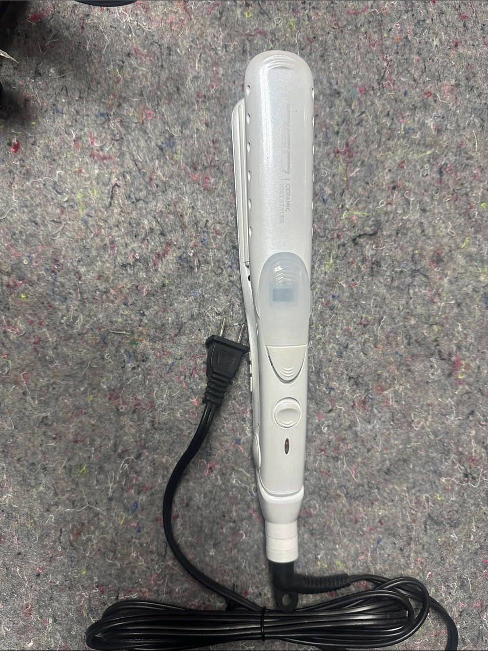 Red White Portable Hair Straightener by Red